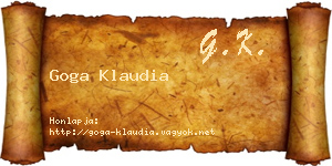 Goga Klaudia névjegykártya